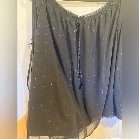 Guess Sheer Black Cut-Out Blouse Size Large - Picture 5 of 10